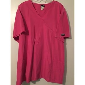 Cherokee Hot Pink Scrub Top Size 3xl